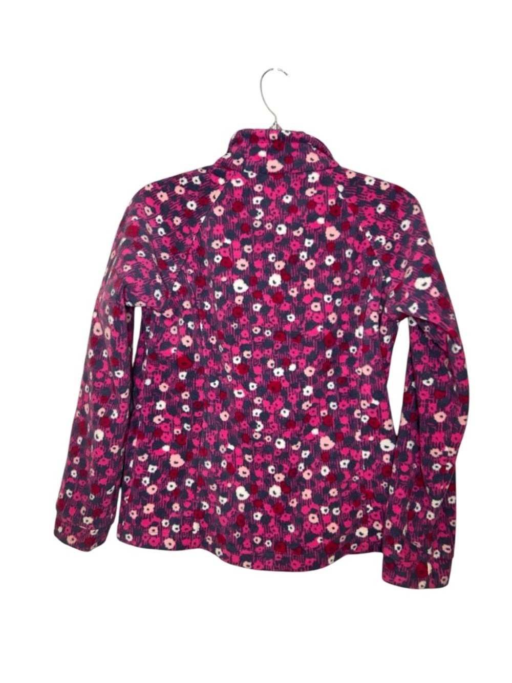 Columbia Girls 14/16 Pink Floral Fleece Full Zip Jacket Youth Large - Picture 2 of 11